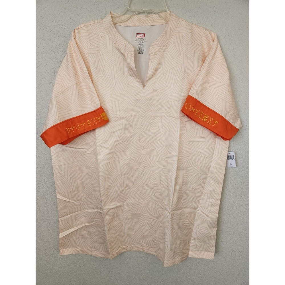 Disney Marvel Black Panther Wakanda Forever Shirt Beige Orange Adult Large NWT